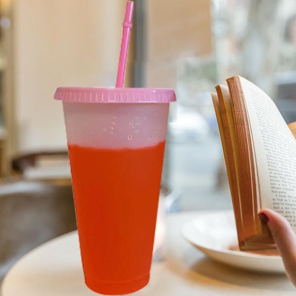 mugs 700ml straw cup with lid without logo color change coffee reusable cups plastic tumbler matte finish
mugs 700ml straw cup with lid without logo color change coffee reusable cups plastic tumbler matte finish