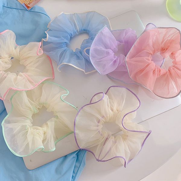 elegant women tulle organza hair bands with colorful edges oversized mesh scrunchies elastic hair accessories, Pink
elegant women tulle organza hair bands with colorful edges oversized mesh scrunchies elastic hair accessories, Pink