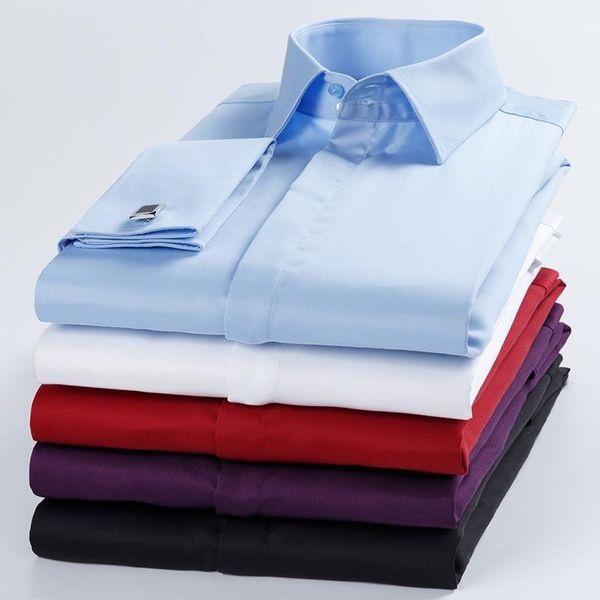men's dress shirts french shirt slim-fit cotton non-ironing cufflinks long sleeve turtleneck business formal wear, White;black
men's dress shirts french shirt slim-fit cotton non-ironing cufflinks long sleeve turtleneck business formal wear, White;black