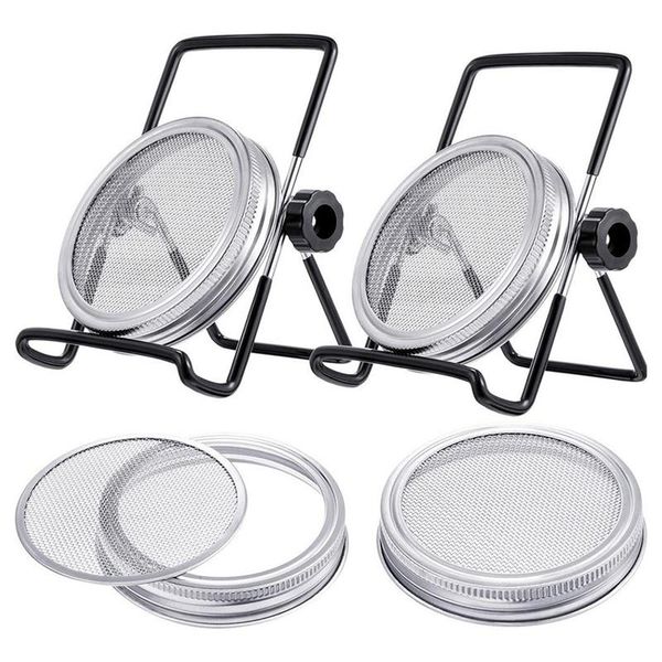 germination cover kit sprouting mason jar 6 pack stainless steel rack wide mouth bathroom storage & organization
germination cover kit sprouting mason jar 6 pack stainless steel rack wide mouth bathroom storage & organization