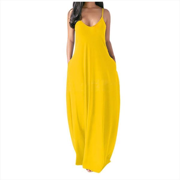40 plus size solid womens dresses sleeveless strap o neck pockets camisole long bohemia casual robe femme, Black;gray
40 plus size solid womens dresses sleeveless strap o neck pockets camisole long bohemia casual robe femme, Black;gray