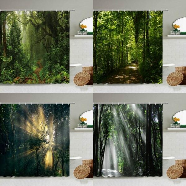 misty forest waterproof shower curtain set with hooks green natural landscape home decoration bathroom accessories curtains
misty forest waterproof shower curtain set with hooks green natural landscape home decoration bathroom accessories curtains