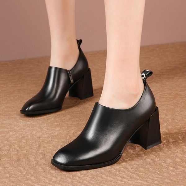 dress shoes high heels genuine leather square toe party woman slip on spring summer brand office pumps plus size for women, Black
dress shoes high heels genuine leather square toe party woman slip on spring summer brand office pumps plus size for women, Black