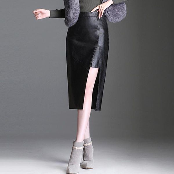 skirts winter fall fashion office lady woman high waist black pu leather placket long pencil skirt , women's female 4xl slim
skirts winter fall fashion office lady woman high waist black pu leather placket long pencil skirt , women's female 4xl slim