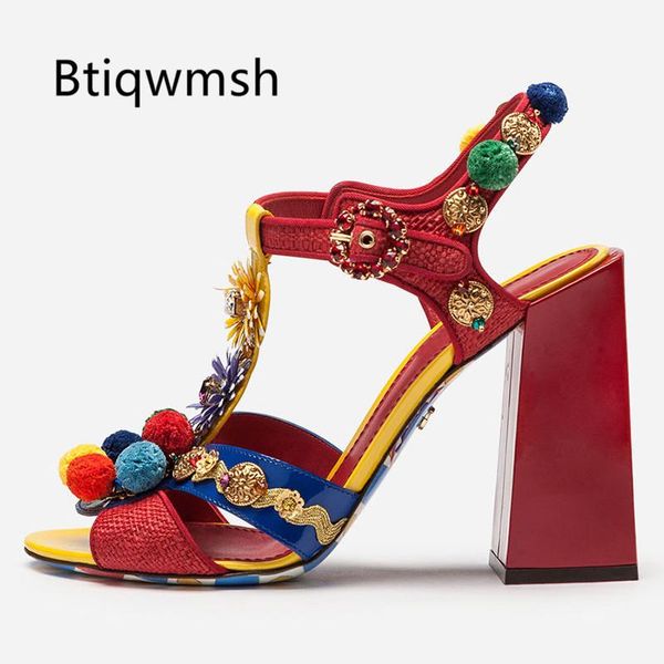 luxury design sandals women open toe rhinestone diamond pompom t-strap handmade high heel shoes woman wedding, Black
luxury design sandals women open toe rhinestone diamond pompom t-strap handmade high heel shoes woman wedding, Black