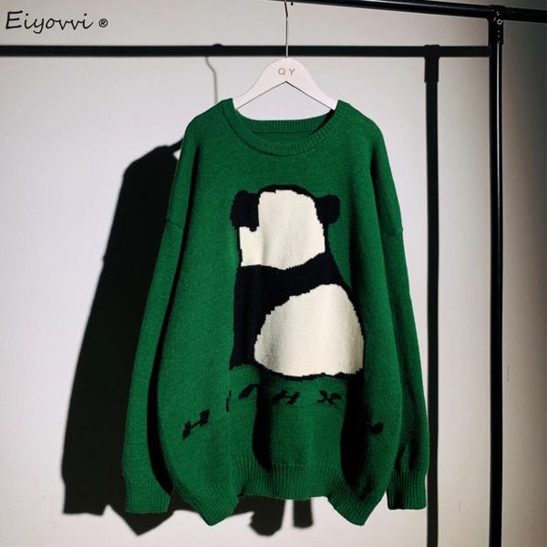 women's sweaters lazy cartoon green pullover sweater 2021 autumn winter loose thickened medium length top, White;black
women's sweaters lazy cartoon green pullover sweater 2021 autumn winter loose thickened medium length top, White;black
