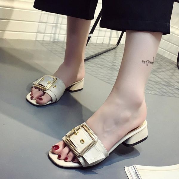 women summer fashion wear 2021 korean version versatile lazy drag thick heel with a word to children slippers, Black
women summer fashion wear 2021 korean version versatile lazy drag thick heel with a word to children slippers, Black