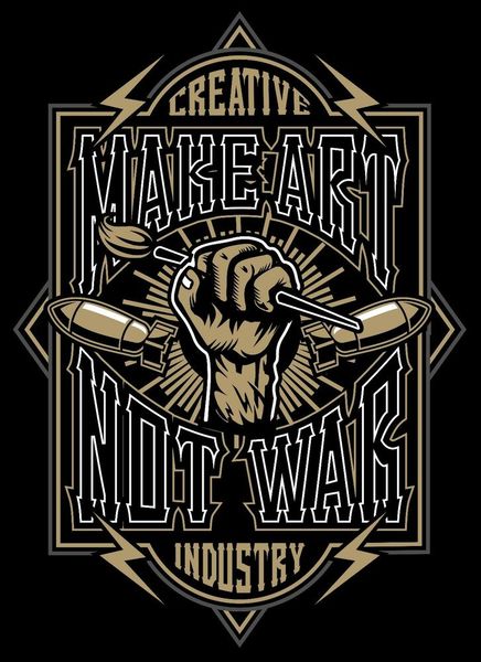 make art not war creative tee shirt black or white, White;black
make art not war creative tee shirt black or white, White;black