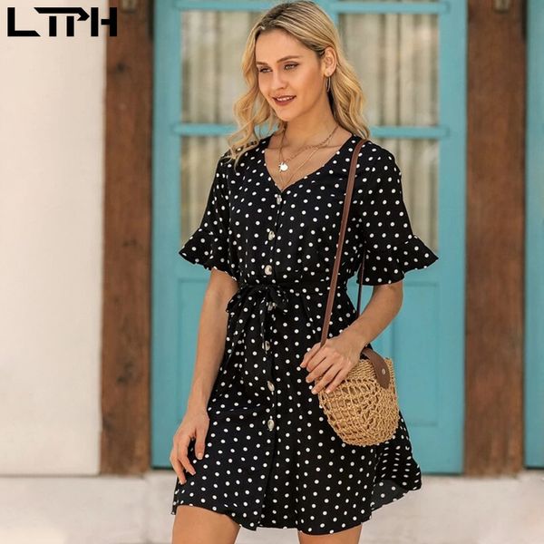 summer fashion chiffon women dress dot print slim waist classic single-breasted sweet wild casual dresses 210427, Black;gray
summer fashion chiffon women dress dot print slim waist classic single-breasted sweet wild casual dresses 210427, Black;gray