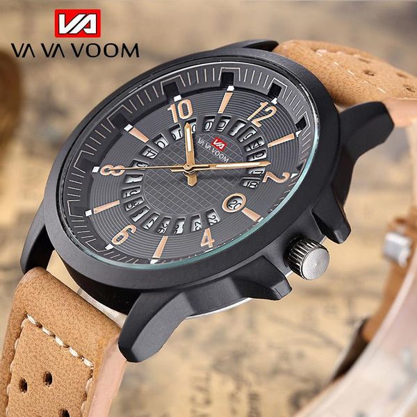 wristwatches vava voom mens design military calendar matte leather waterproof sport wrist watches for men, Slivery;brown
wristwatches vava voom mens design military calendar matte leather waterproof sport wrist watches for men, Slivery;brown