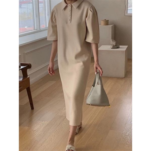 classic straight dress ladies midi party fashion elegant korean polo buttons loose retro office vestidos 210601, Black;gray
classic straight dress ladies midi party fashion elegant korean polo buttons loose retro office vestidos 210601, Black;gray