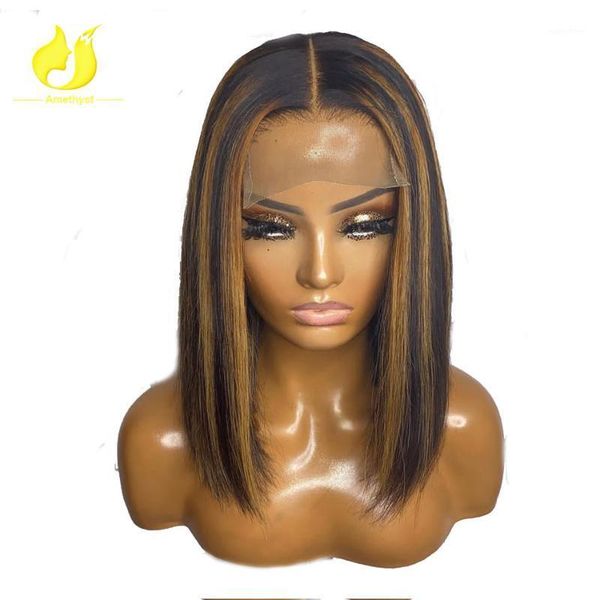 amethyst silk lace front short highlight blonde wigs glueless human hair brazilian remy base bob cut wig1, Black;brown
amethyst silk lace front short highlight blonde wigs glueless human hair brazilian remy base bob cut wig1, Black;brown