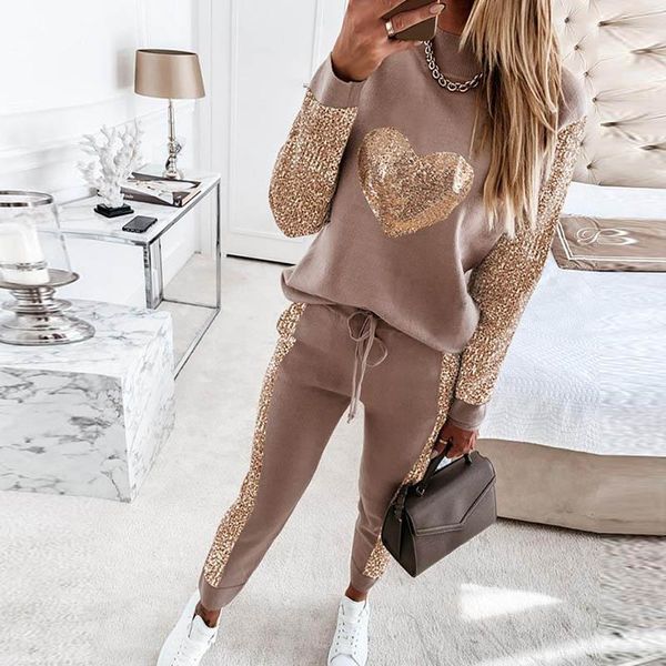women's two piece pants elegant love sequin tracksuit suits women spring autumn half high collar sweatsuit ladies and pant set sweatshi, White
women's two piece pants elegant love sequin tracksuit suits women spring autumn half high collar sweatsuit ladies and pant set sweatshi, White