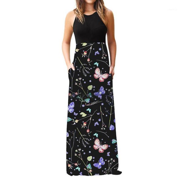 casual spaghetti strap maxi dresses summer loose sling long holiday with pockets 2021 fashion patchwork printed dress, Black;gray
casual spaghetti strap maxi dresses summer loose sling long holiday with pockets 2021 fashion patchwork printed dress, Black;gray