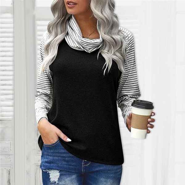 women's blouses & shirts fashion striped patshwork blouse winter autumn turtleneck female women long sleeve shirt blusas femininas clo, White
women's blouses & shirts fashion striped patshwork blouse winter autumn turtleneck female women long sleeve shirt blusas femininas clo, White