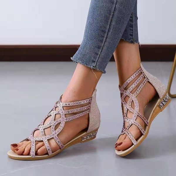 sandals 2021 woman peep toe women hollow out wedges women's bling rome crystal female zip shoes ladies footwear plus size 36-43 e1, Black
sandals 2021 woman peep toe women hollow out wedges women's bling rome crystal female zip shoes ladies footwear plus size 36-43 e1, Black