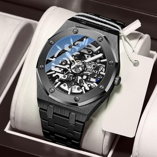 wristwatches stylish black casual automatic mechanical watches men hollow design stainless steel fashion business wristwatch for male gift, Slivery;brown
wristwatches stylish black casual automatic mechanical watches men hollow design stainless steel fashion business wristwatch for male gift, Slivery;brown