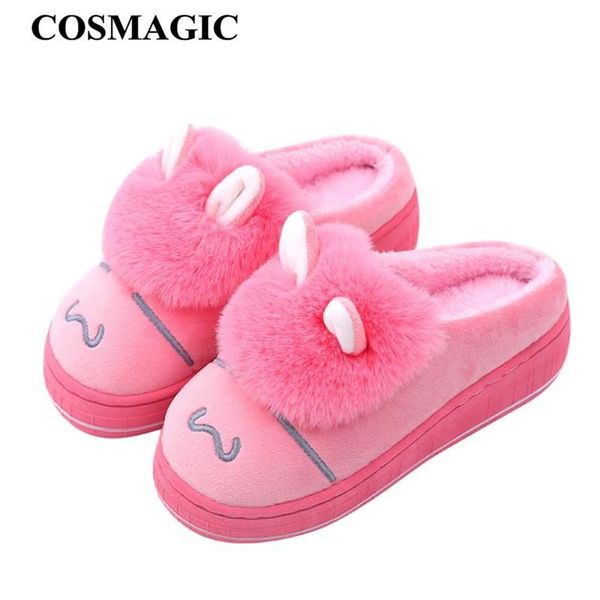 slippers cosmagic 2021 women winter fur indoor slipper cartoon ear warm non-slip plush platform wedge med heel house floor slide shoe, Black
slippers cosmagic 2021 women winter fur indoor slipper cartoon ear warm non-slip plush platform wedge med heel house floor slide shoe, Black