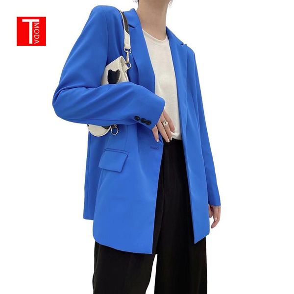 women 2021 fashion one button blue blazer coat vintage long sleeve female business bleizer de mujer women's suits & blazers, White;black
women 2021 fashion one button blue blazer coat vintage long sleeve female business bleizer de mujer women's suits & blazers, White;black