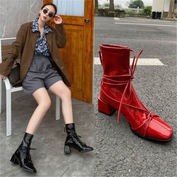 winter women's shoes square toe boots back zipper fashion trend lace-up women's shoes pure color women's boots 210507, Black
winter women's shoes square toe boots back zipper fashion trend lace-up women's shoes pure color women's boots 210507, Black