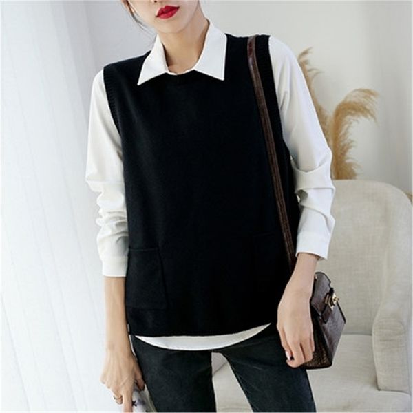 vest fashion knitted loose vintage female waistcoat oversize sweater women clothes outfit, Black;white
vest fashion knitted loose vintage female waistcoat oversize sweater women clothes outfit, Black;white