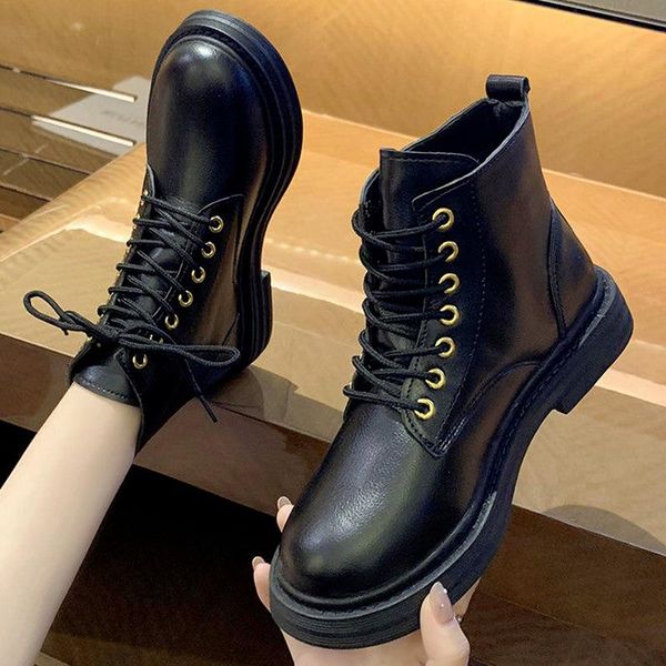 boots soft pu leather ankle women platform motorcycle booties female autumn winter shoes woman goth thick with short, Black
boots soft pu leather ankle women platform motorcycle booties female autumn winter shoes woman goth thick with short, Black