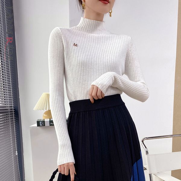 spring turtleneck long-sleeved knitted jumper white color streetwear all-match sweater for women 2a3156 210507, White;black
spring turtleneck long-sleeved knitted jumper white color streetwear all-match sweater for women 2a3156 210507, White;black