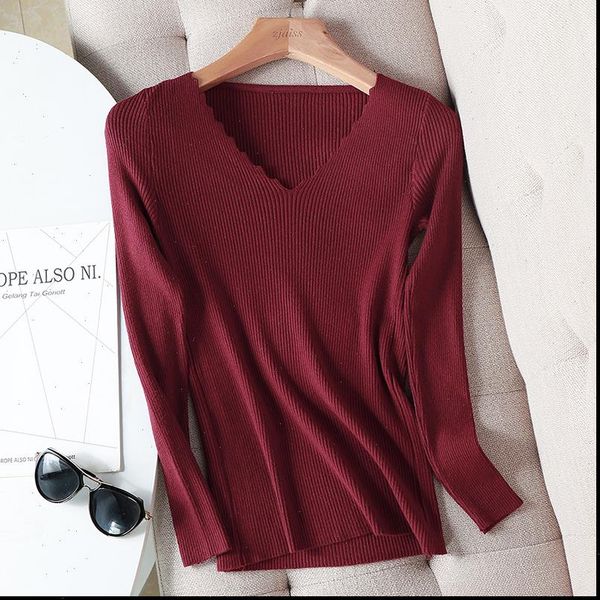 basic wavy v neck solid women sweaters autumn winter pullover knitted slim long sleeve badycon, White;black
basic wavy v neck solid women sweaters autumn winter pullover knitted slim long sleeve badycon, White;black