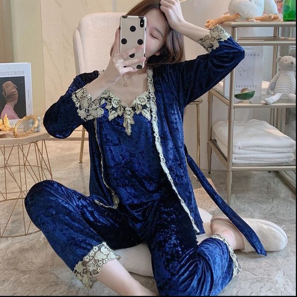 autumn winter warm pajamas women sleepwear set sleepset deep gold homewear pyjamas pajama sets long pant robe, Black;red
autumn winter warm pajamas women sleepwear set sleepset deep gold homewear pyjamas pajama sets long pant robe, Black;red