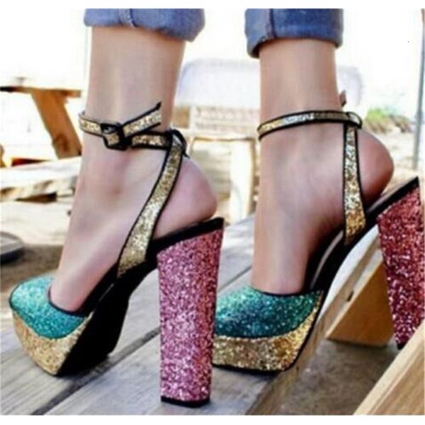 sandals ladies of bling glitter various colors square thick stilettos high heels wearing women's wedding shoes from foot open gladiator, Black
sandals ladies of bling glitter various colors square thick stilettos high heels wearing women's wedding shoes from foot open gladiator, Black