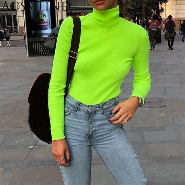 turtleneck long sleeve autumn fluorescent womens t shirts green pullovers winter slim streetwear casual, White
turtleneck long sleeve autumn fluorescent womens t shirts green pullovers winter slim streetwear casual, White