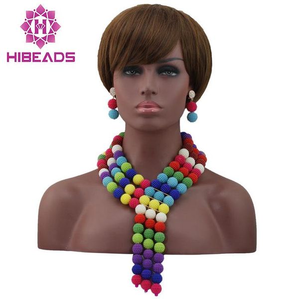 earrings & necklace multicolor nigerian wedding bead women jewelry set fashion african beads birthday gift hx703, Silver
earrings & necklace multicolor nigerian wedding bead women jewelry set fashion african beads birthday gift hx703, Silver