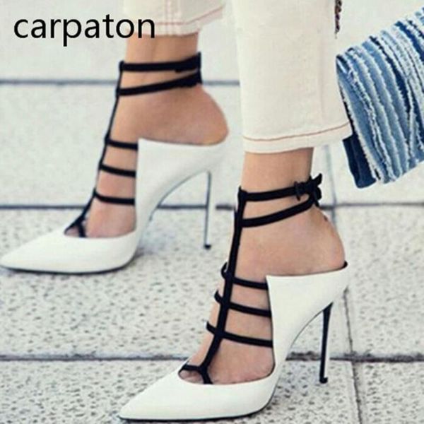 sandals lace up ankle wrap cut out thin high heels stiletto pointed toe white women office dress shoes summer, Black
sandals lace up ankle wrap cut out thin high heels stiletto pointed toe white women office dress shoes summer, Black