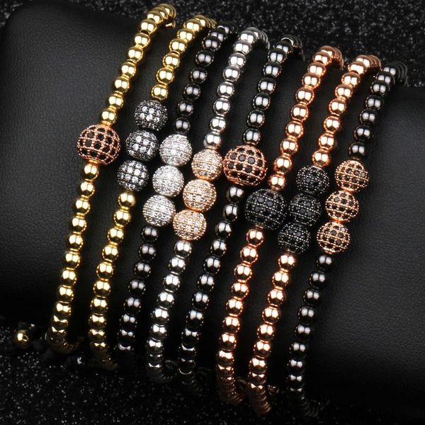 charm bracelets design men women bracelet classic handmade braid 4mm stainless steel beads micro cz for couples jewelry gift, Golden;silver 
charm bracelets design men women bracelet classic handmade braid 4mm stainless steel beads micro cz for couples jewelry gift, Golden;silver
