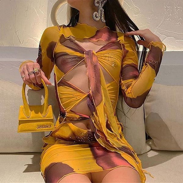 tie dye print mesh dress women long sleeve mini autumn stretched hollow out bandage ladies club party vestidos casual dresses, Black;gray
tie dye print mesh dress women long sleeve mini autumn stretched hollow out bandage ladies club party vestidos casual dresses, Black;gray