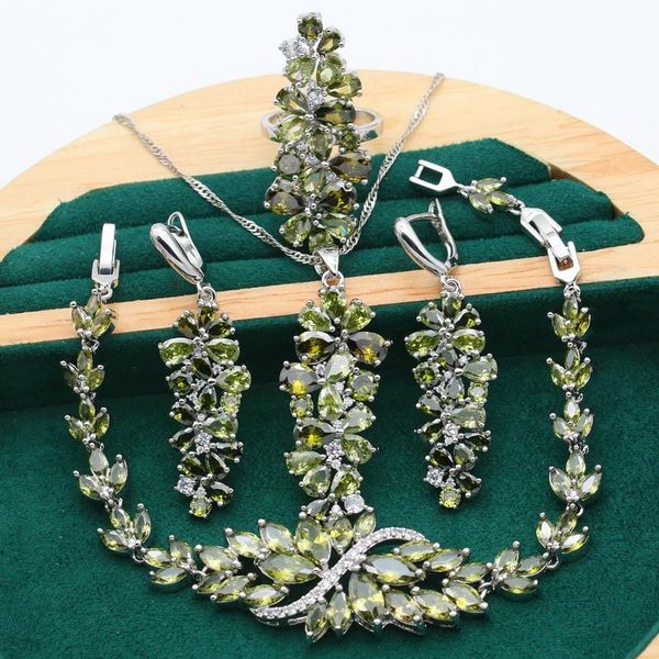 earrings & necklace olive green purple z 925 silver jewelry set for women bracelet pendant ring birthday gift 4pcs
earrings & necklace olive green purple z 925 silver jewelry set for women bracelet pendant ring birthday gift 4pcs