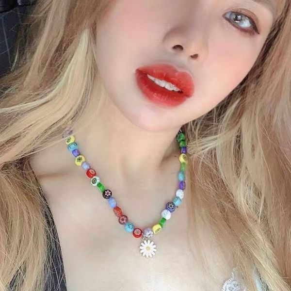 pendant necklaces multicolored resin colored glass flower daisy necklace clavicle chain women's jewelry girl gift hip-hop punk style, Silver
pendant necklaces multicolored resin colored glass flower daisy necklace clavicle chain women's jewelry girl gift hip-hop punk style, Silver