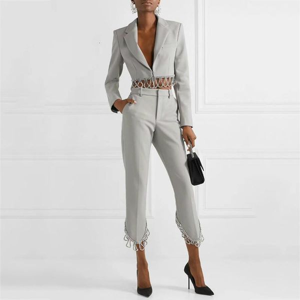 two piece dress 2021 spring fashion women clothes turn-down collar full sleeves rhinestone tassels short jacket and pants street y981, White
two piece dress 2021 spring fashion women clothes turn-down collar full sleeves rhinestone tassels short jacket and pants street y981, White