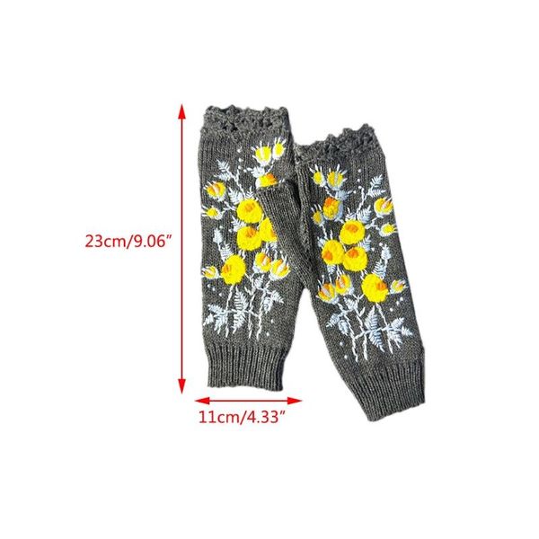five fingers gloves women knit lengthen fingerless yellow floral embroidery texting mittens a0nf, Blue;gray
five fingers gloves women knit lengthen fingerless yellow floral embroidery texting mittens a0nf, Blue;gray