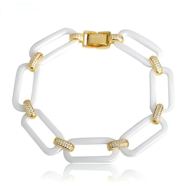 link, chain blucome gold color fine stone ceramic bracelets for women white/black porcelain bileklik pulseira party wedding accessories
link, chain blucome gold color fine stone ceramic bracelets for women white/black porcelain bileklik pulseira party wedding accessories