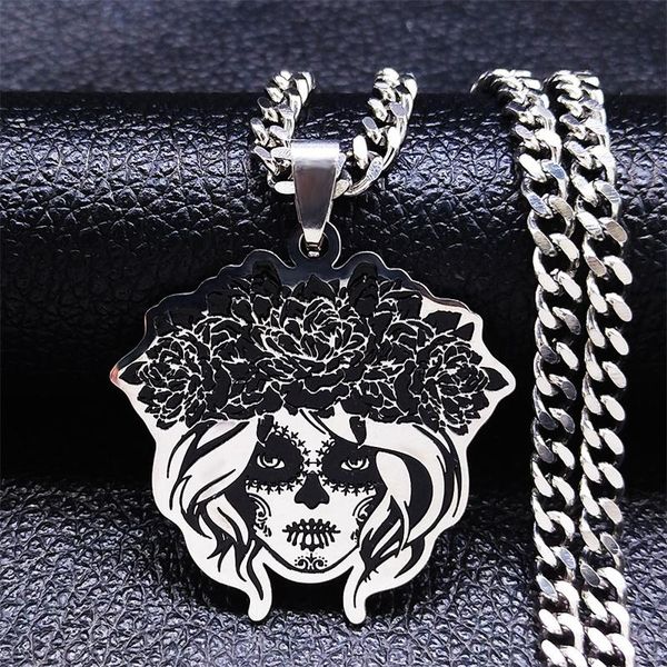 pendant necklaces 2021 stainless steel gothic mexican female skull for women silver color chain necklace jewlery colgante n3636s06
pendant necklaces 2021 stainless steel gothic mexican female skull for women silver color chain necklace jewlery colgante n3636s06