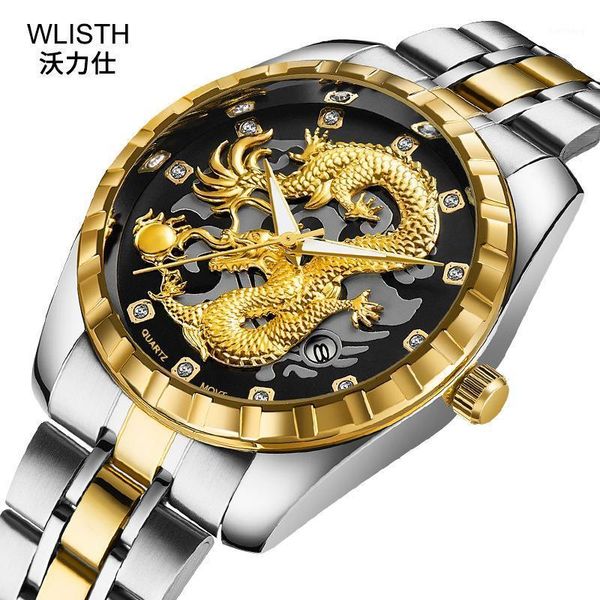 wristwatches watches men embossed golden dragon business waterproof wrist watch stainless steel quartz man male clocks, Slivery;brown
wristwatches watches men embossed golden dragon business waterproof wrist watch stainless steel quartz man male clocks, Slivery;brown