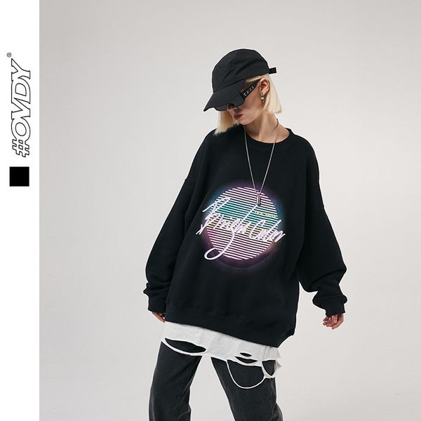 wxwovdy 2021 autumn new american street couple neon world print loose round neck print, Black
wxwovdy 2021 autumn new american street couple neon world print loose round neck print, Black