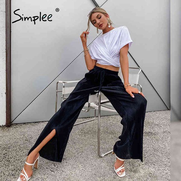 high street black loose split wide leg pants casual waist fashion women trousers spring summer office lady bottoms 210414, Black;white
high street black loose split wide leg pants casual waist fashion women trousers spring summer office lady bottoms 210414, Black;white