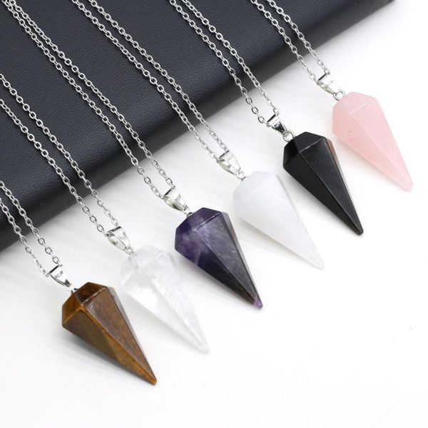 pendant necklaces natural tiger eye stones amethysts necklace charms conical shape for jewelry gift 20x37mm length 40cm, Silver
pendant necklaces natural tiger eye stones amethysts necklace charms conical shape for jewelry gift 20x37mm length 40cm, Silver