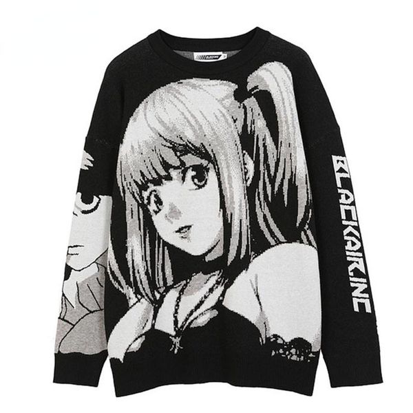 men's sweaters oversize mens pullovers streetwear japanese cartoon girl knitted loose hip hop casual woman cotton, White;black
men's sweaters oversize mens pullovers streetwear japanese cartoon girl knitted loose hip hop casual woman cotton, White;black