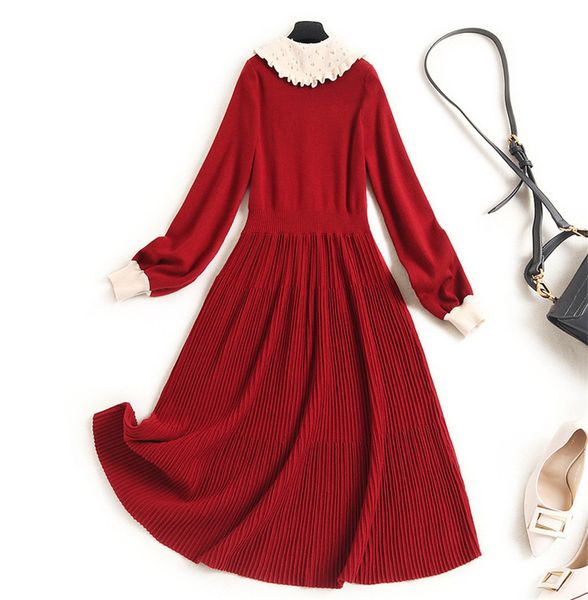 elegant peter collar beads knitting nightgown winter dress basic clothes red party femme robe, Black;gray
elegant peter collar beads knitting nightgown winter dress basic clothes red party femme robe, Black;gray