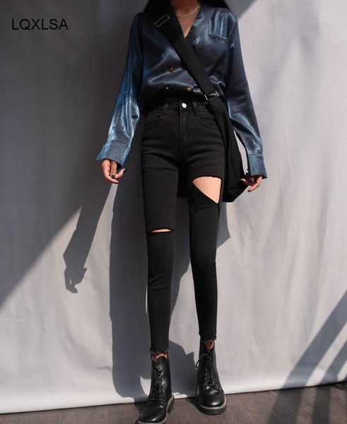 stretch black skinny women ripped holes high waist female hip package capris pencil denim jeans femme 2021 women's, Blue
stretch black skinny women ripped holes high waist female hip package capris pencil denim jeans femme 2021 women's, Blue