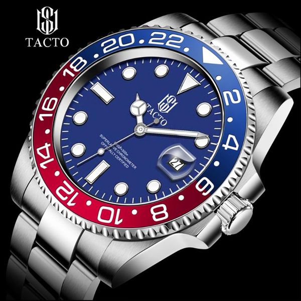 wristwatches tacto gmt diver watch men's brand stainless steel sports watches 50m waterproof quartz relogio masculino 40mm, Slivery;brown
wristwatches tacto gmt diver watch men's brand stainless steel sports watches 50m waterproof quartz relogio masculino 40mm, Slivery;brown