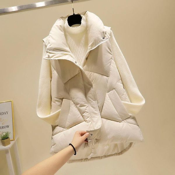 woman jacket vest down cotton women's autumn winter loose coat chaleco mujer vests, Black;white
woman jacket vest down cotton women's autumn winter loose coat chaleco mujer vests, Black;white